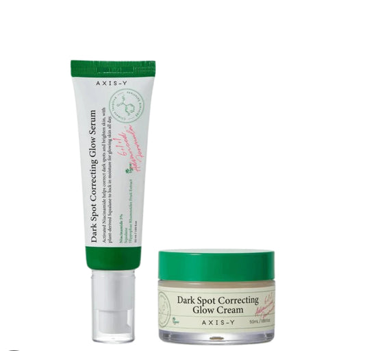 Axis Y duo combo dark spot correcting glow cream+ dark spot correcting serum.